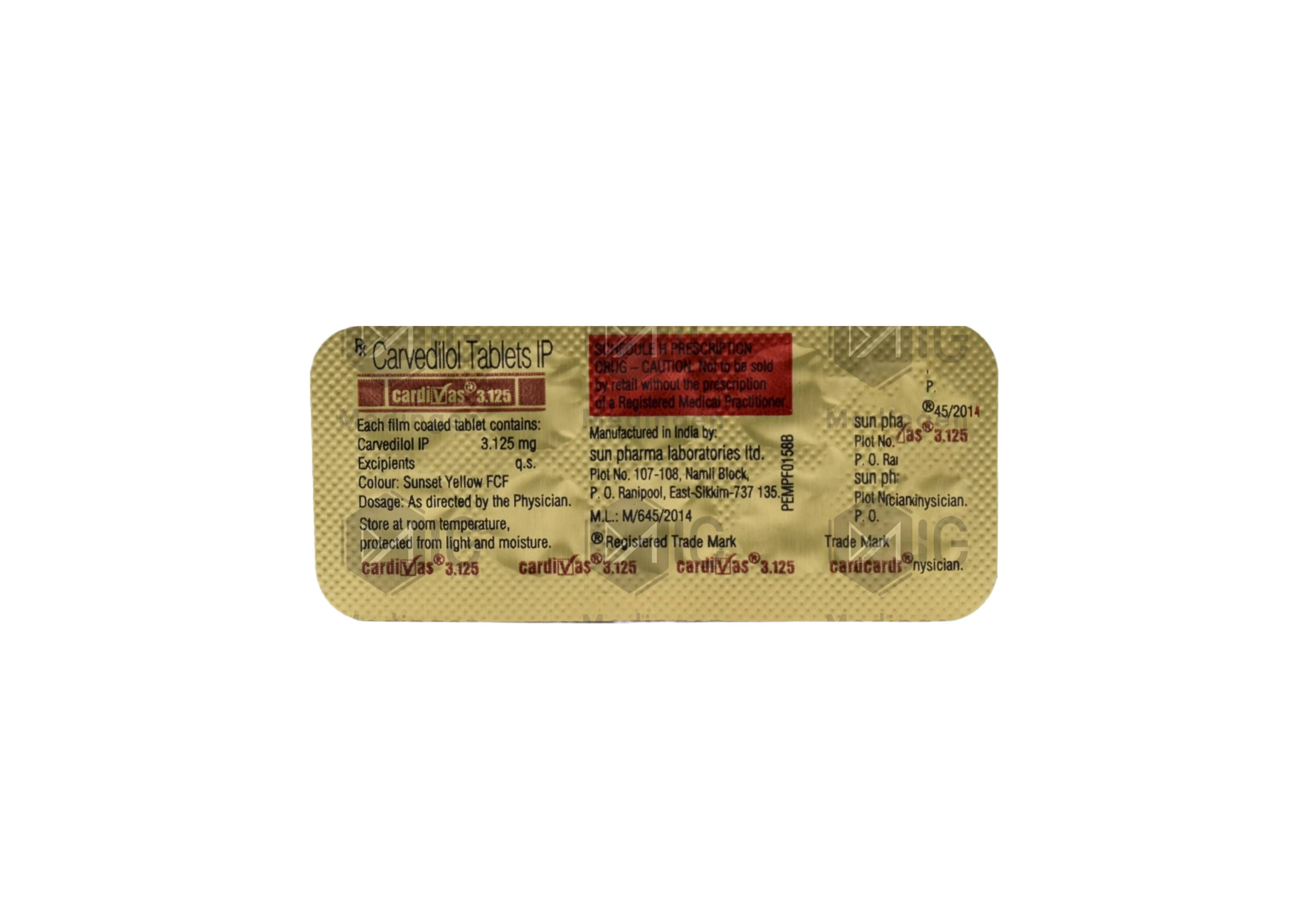 CARDIVAS 3.125MG