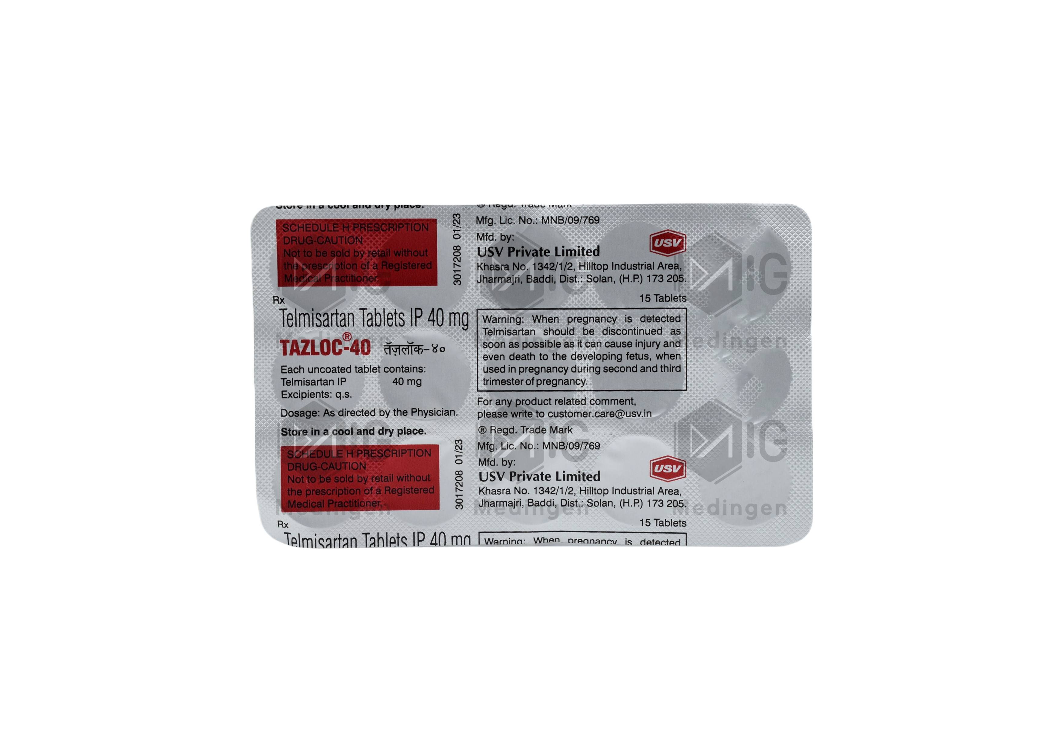 TAZLOC 40MG 15'S