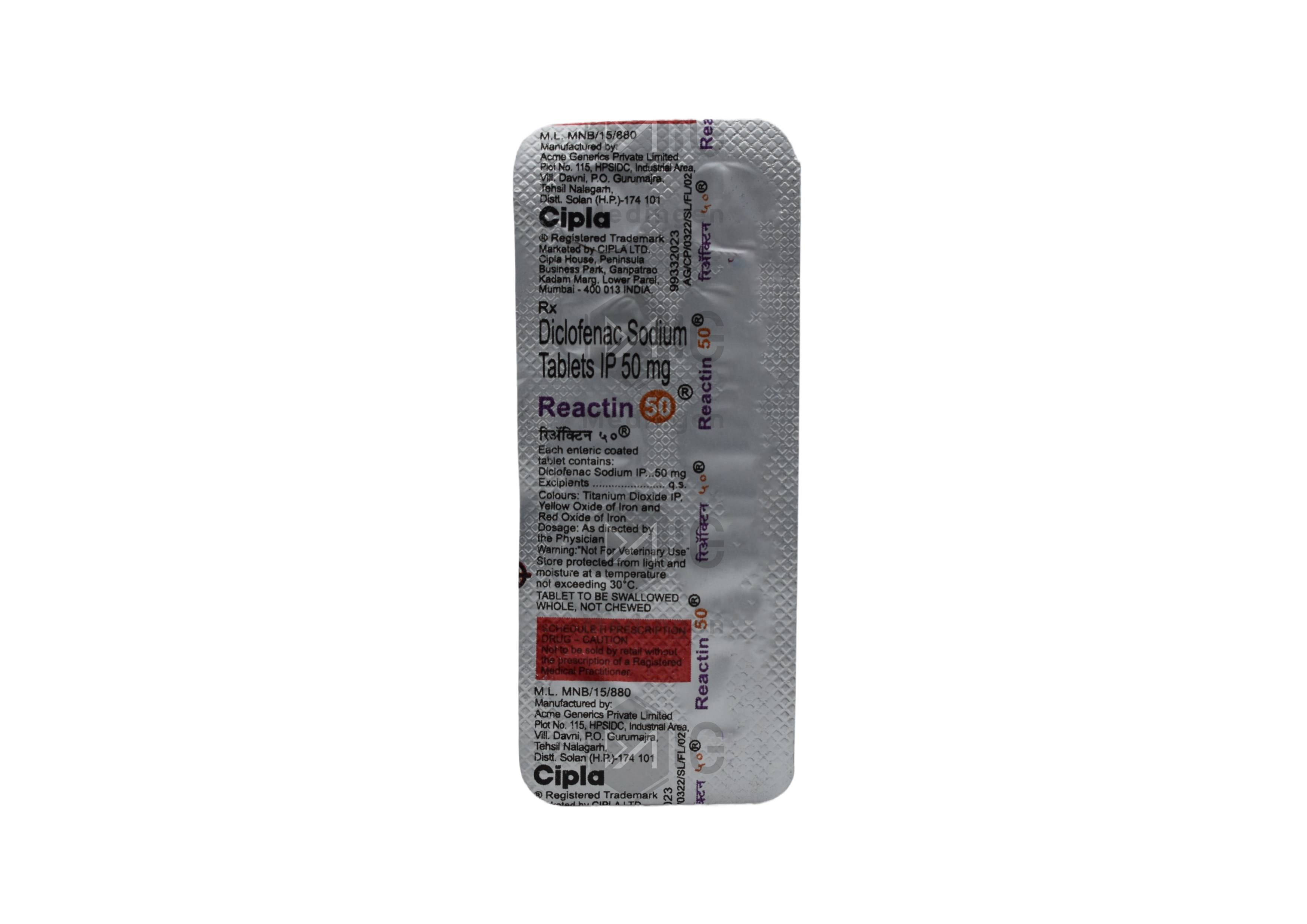 REACTIN 50MG