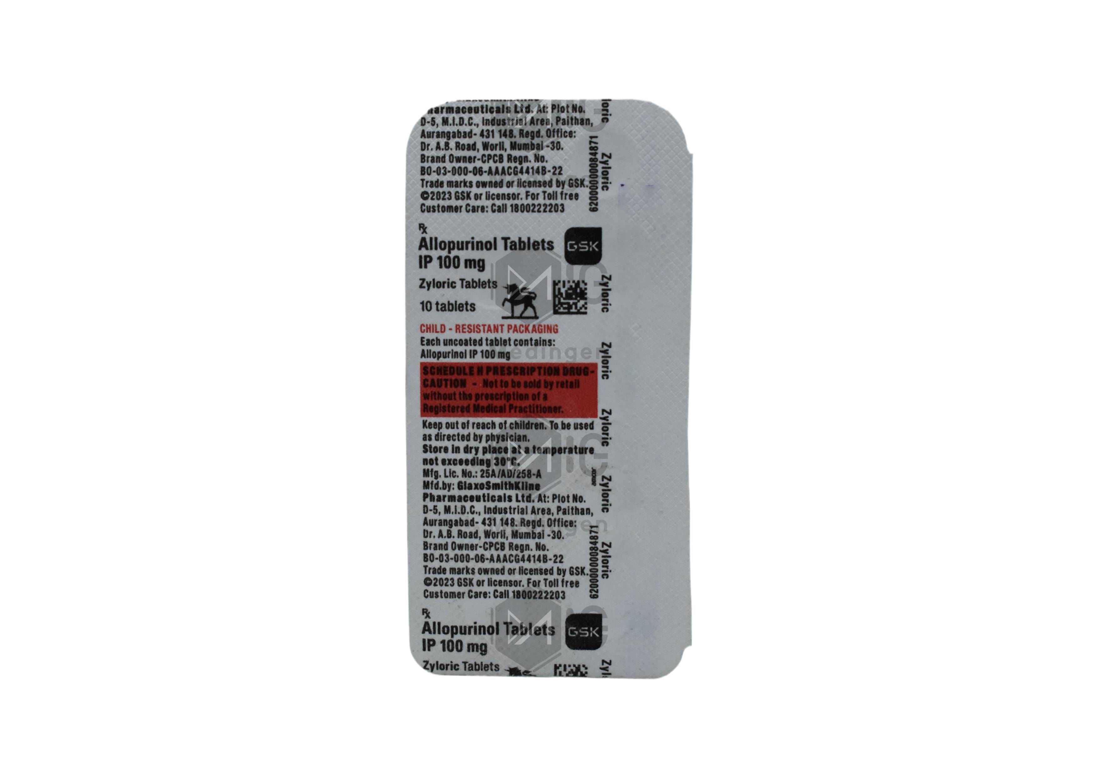 ZYLORIC 100MG